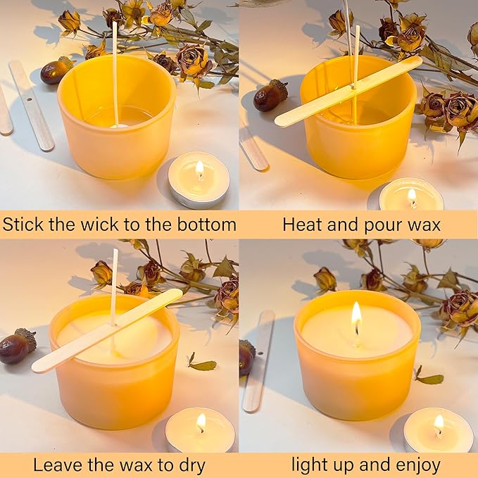 MILIVIXAY 20 Pack 4 OZ Fall Candle Jars with Lids and Candle Making Kits - Bulk Wide Mouth Small Empty Candle Jars for Making Candles - Spice, Powder Containers.