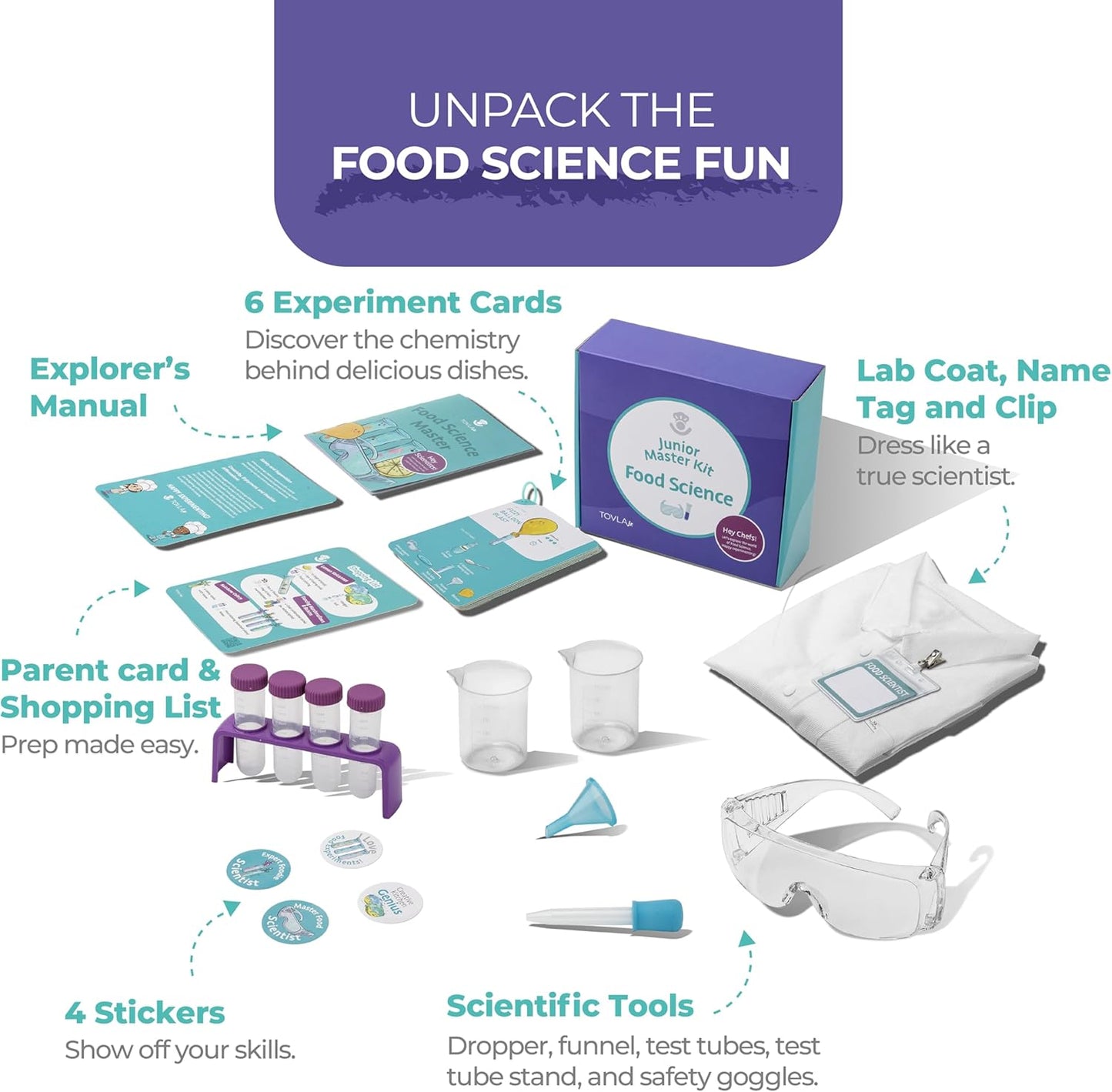 Tovla Jr. My First Food Science Kit – Edible Slime + Fun Experiments – STEM Montessori-Inspired Activity Set for Ages 5-8