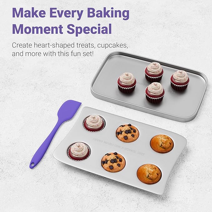 Doll Buddies Kids’ Oven Pan Set for Easy Bake Ultimate Oven | Includes Cupcake, Rectangular Bake Pans & 75 Liners (15 MORE THAN OTHERS) | Accessories for Cooking Easy Bake Oven Mixes