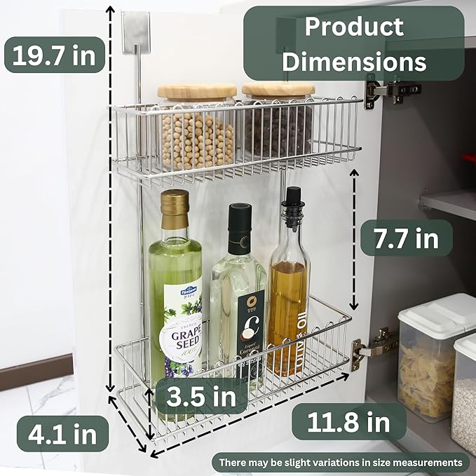INEX Lower Cabinet Hanging Shelf (Stainless Steel, 19.7" H x 11.8" W x 4.1" D (2-Tier))