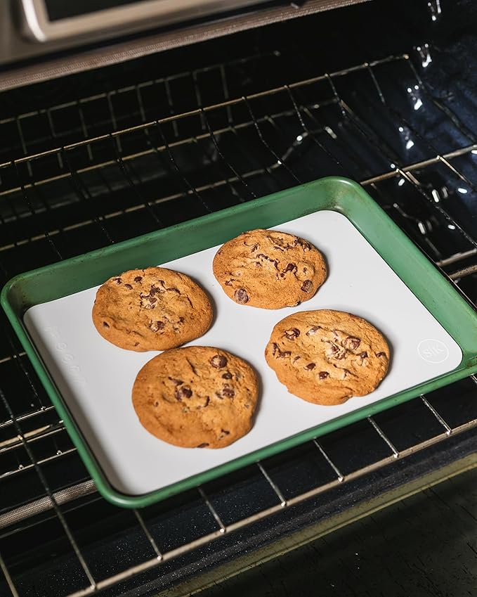 The Silicone Kitchen Reusable Silicone Oven Baking Mats Gift Set Bundle, 2 Half-Sheet, 2 Quarter-Sheet, Vintage Navy Blue, Pearl Gray