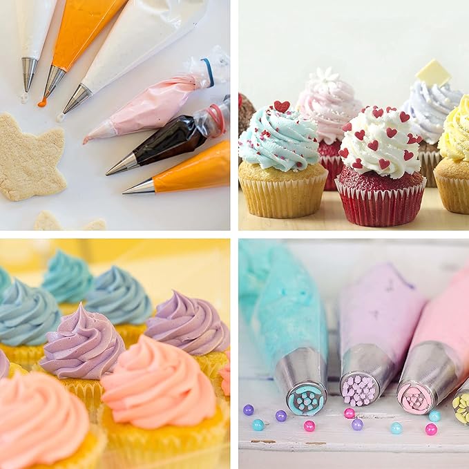 Piping Bags, Pastry Bags 14Inch 100pcs, Disposable Icing Piping Pastry Bags For Cookie/Cake Decorating Supplies, Anti Burst And Non-Slip Thicken Cake Decorating Bags