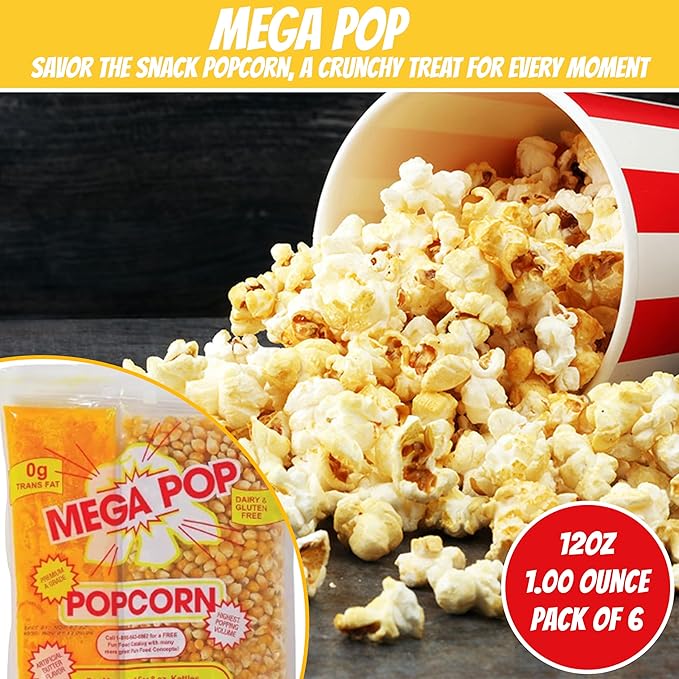 12oz Popcorn Portion Packs - Package of 6ct