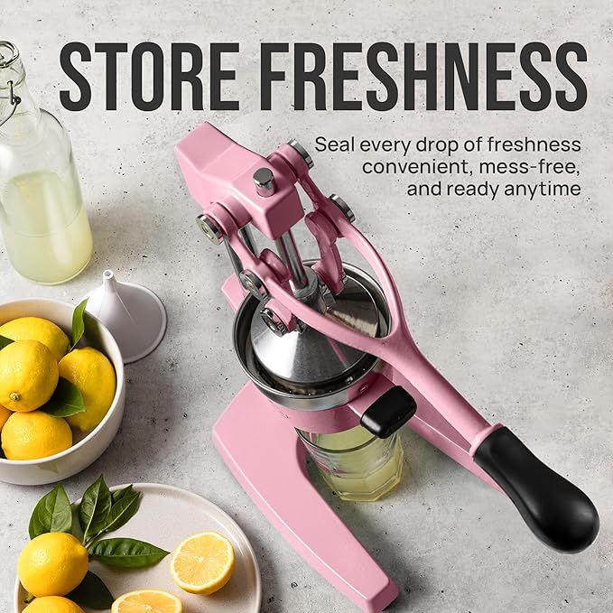 Zulay Kitchen Cast Iron Juicer - Heavy Duty Manual Juicer with Detachable Strainers for Easy Cleaning, Orange Juice Press for Citrus Fruits, Perfect for Bartenders, Juice Lovers & Health Enthusiasts