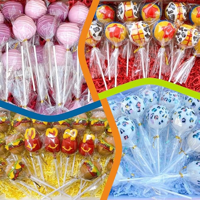 150 Count 4 INCH White Paper Lollipop Sticks,Cake Pop Sticks,Sucker Sticks for Cookies,Rainbow Candy,Chocolate,Cake Topper(Dia 3.5mm)