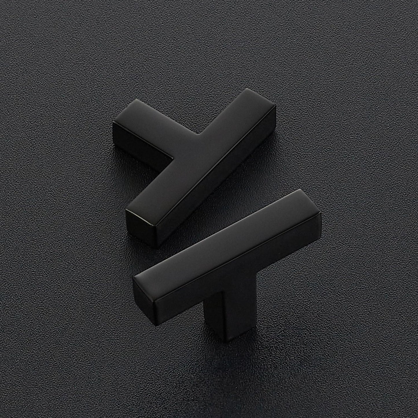 Ravinte 10 Pack Solid Square Bar Handles and Pulls - Black Matte Kitchen Cabinet Hardware