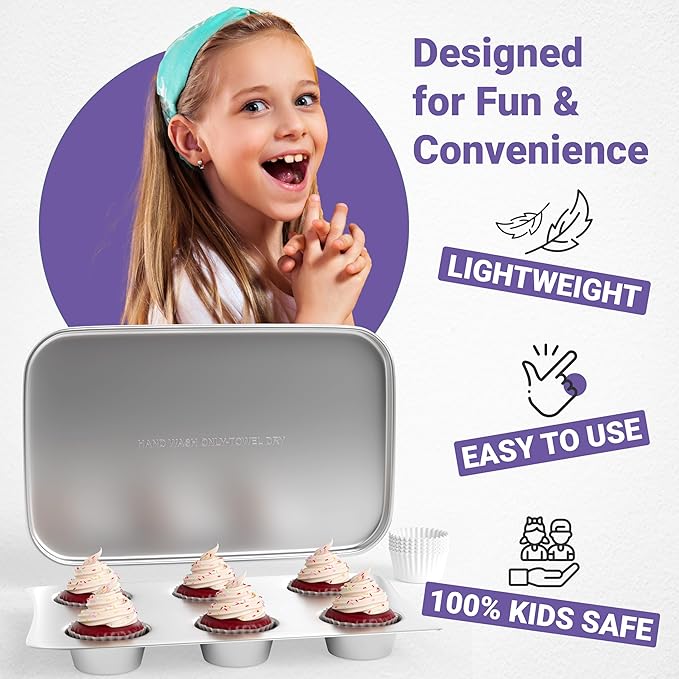 Doll Buddies Kids’ Oven Pan Set for Easy Bake Ultimate Oven | Includes Cupcake, Rectangular Bake Pans & 75 Liners (15 MORE THAN OTHERS) | Accessories for Cooking Easy Bake Oven Mixes