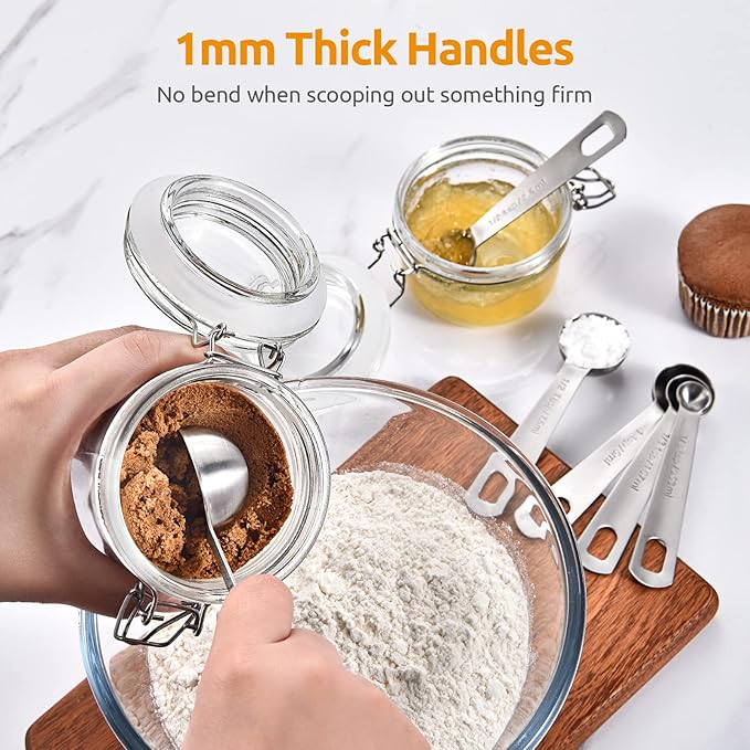 U-Taste 18/8 Stainless Steel Measuring Spoons Set for Dry and Liquid Ingredients(Set of 6), aU-Taste 18/8 Stainlessnd Upgraded Measuring Cups and Spoons Set of 10 with Reinforced Welded Handle (Color)
