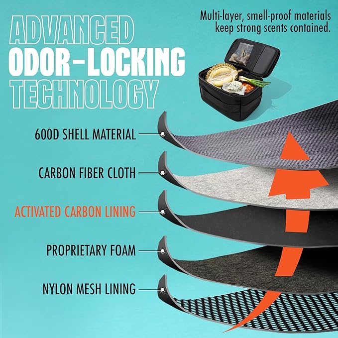 Enjoy Native Smell Proof Bag with Combination Lock, Smell Proof Container 9.5" x 6" x 5.5", Odor Proof Lockable Storage Case, Portable Travel Medicine Organizer for Herbs, Spices & Accessories