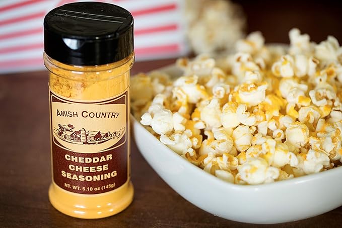 Amish Country Popcorn | Seasoning Variety Pack | BallPark Style ButterSalt - 5.5 oz & Cheddar Cheese - 4.7 oz Popcorn Seasoning | Old Fashioned, Non-GMO
