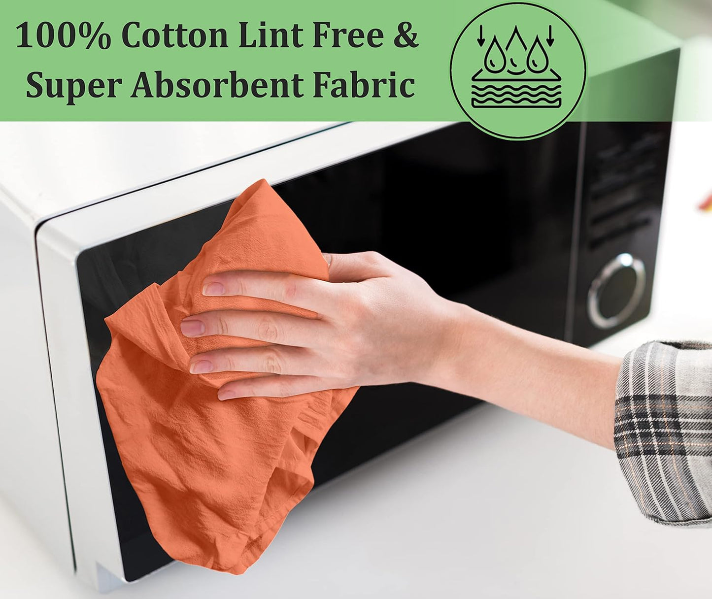 RUVANTI Flour Sack Towels 6 Pack 28x28 Inch, 100% Cotton Tea Towel, Reusable, Machine Washable, Absorbent BarTowels - Dish Cloth Perfect for Drying Dishes & Cleaning - Orange