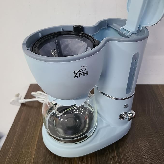 XFH_,Coffee makers, electric – Compact and User-Friendly with Auto Pause & Serve, Reusable Filter, Office & Dorm Use, Blue