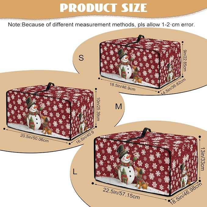 Toaster Oven Dust Cover with Storage Pockets, Protective Decorative Smart Oven Cover for for Kitchen Countertop, L, Snowman Dachshund Dog Snowflake Red Christmas Decor