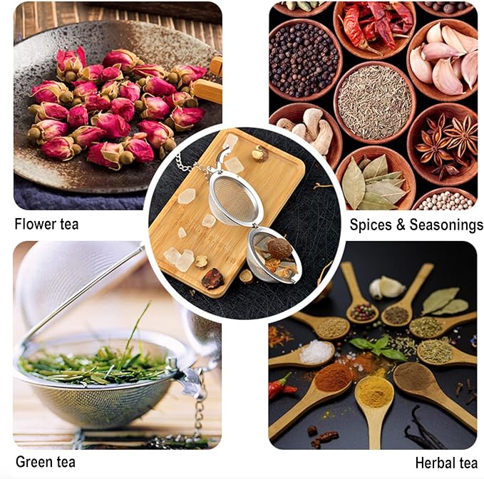 NSTaygate 2pcs Tea Infuser,Loose Leaf Tea Steeper Tea Strainer with Charm Handmade Dragonfly Butterfly Pendant Tea Ball Tea Filter Tea Infusers for Loose Tea