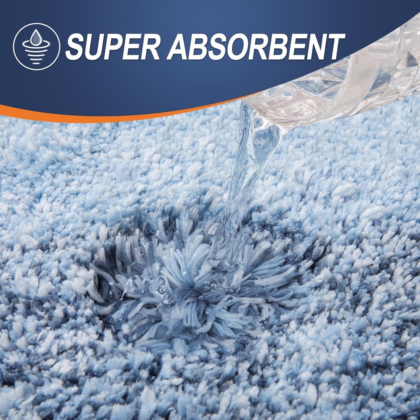 OLANLY Bathroom Rugs Mat 59x35, Extra Soft Absorbent Microfiber Bath Rugs, Rubber Backing, Quick Dry, Machine Washable Bath Mats for Bathroom Floor, Tub and Shower, Home Decor Accessories, Blue