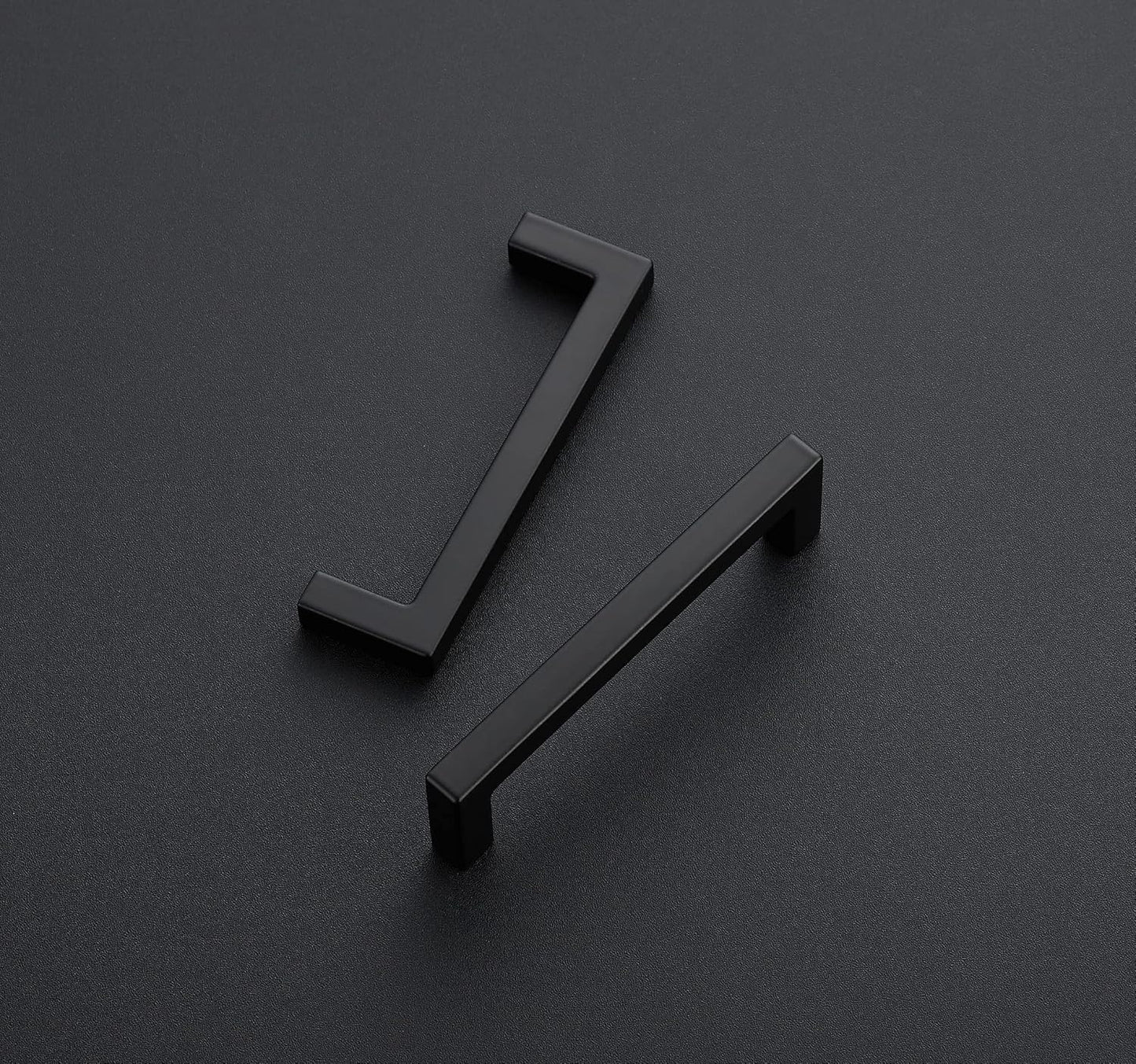 Ravinte 25 Pack Solid 3-1/2 Inch Center to Center Slim Square Bar Drawer Handles - Cabinet Hardware in Matte Black - Kitchen Handles and Pulls